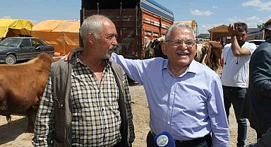 Başkan Büyükkılıç, kurban pazarında sıkı pazarlığa katıldı