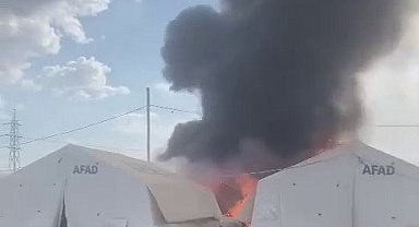 Çadır kentte korkutan yangın