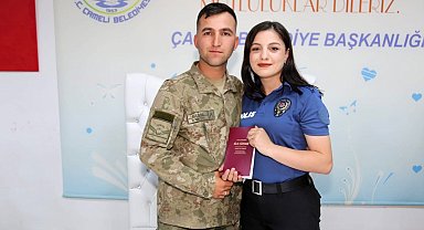 Maçta başlayan asker polis aşkı nikah masasında noktalandı