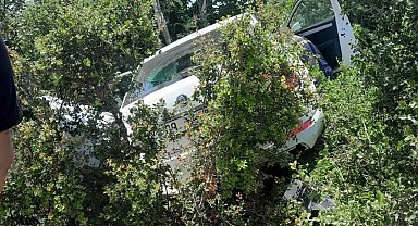 Otomobil makilik alana uçtu; 1 yaralı