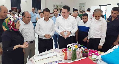 Samsat'ta el emeği göz nuru eserler sergilendi