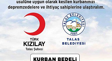 Talas'ta Belediye-Kızılay kurban işbirliği