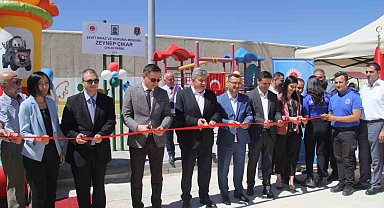 Bünyan'da kapalı kadın cezaevi içerisinde eğitim gören çocuklar için oyun parkı açıldı