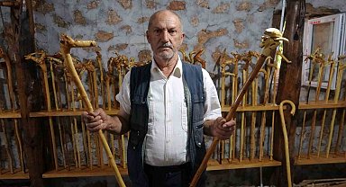 Kurumuş ağaç dallarını ve köklerini sanat eserine dönüştürüyor