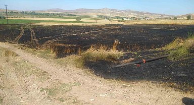 Sivas'ta tarla yangınında 50 dönüm ekili alan kül oldu