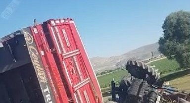 Traktör ile tır çarpıştı: 2 Yaralı