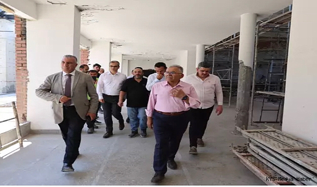 Başkan Büyükkılıç'tan Paleontoloji ve Fosil Müzesi inşaatında inceleme