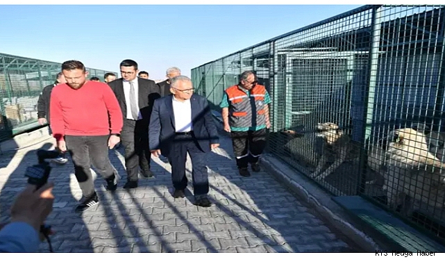 Başkan Büyükkılıç, Sahipsiz Hayvan Bakım ve Rehabilitasyon Merkezi’ni ziyaret etti
