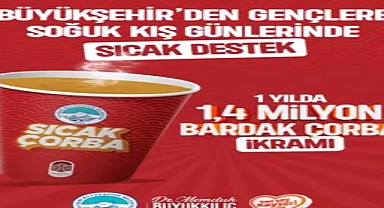 Kayseri Büyükşehir Belediyesi'nden öğrencilere 1,4 milyon bardak sıcak çorba desteği