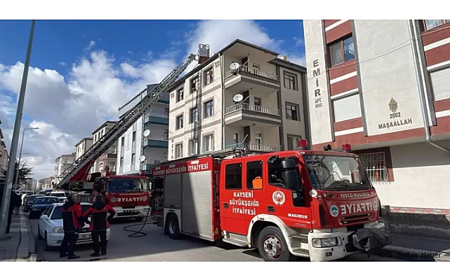 Kayseri'de binanın bacasında çıkan yangın söndürüldü