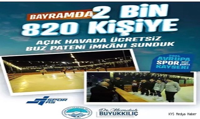 Kayseri’deki açık hava buz pateni pistine, bayramda 2 bin 820 ziyaretçi
